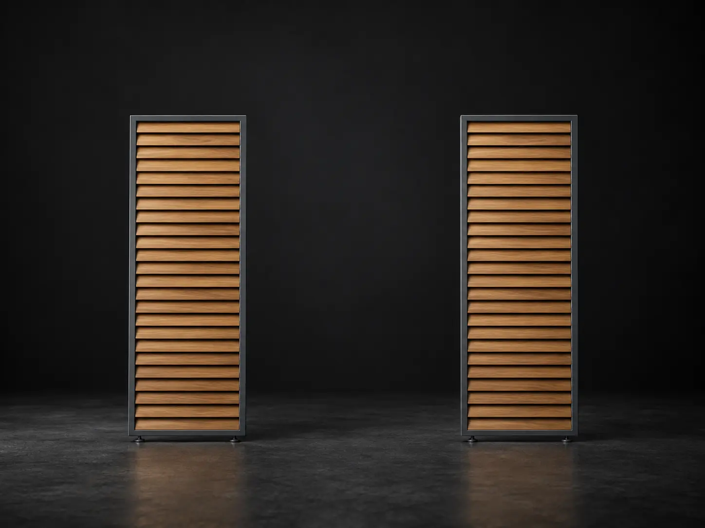 Photorealistic BRUDA Stella-61 Cross with oval Teak woodgrain louvres